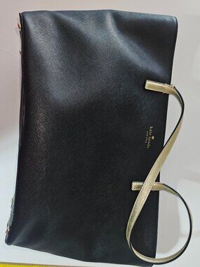 Kate Spade Purse - Black with Gold Shimmer Handles